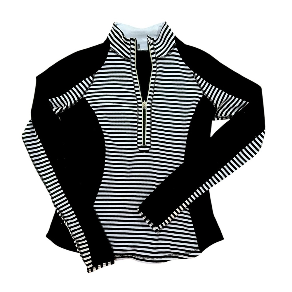 Black and White Striped Long Sleeve Top
